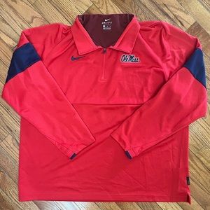 Nike Dri-Fit Ole Miss Pullover On-Field Long Sleeve XL Zip